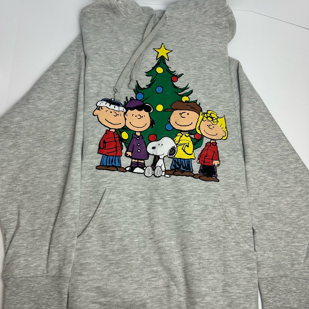 Peanuts Gray Hoodie with Festive Graphic
